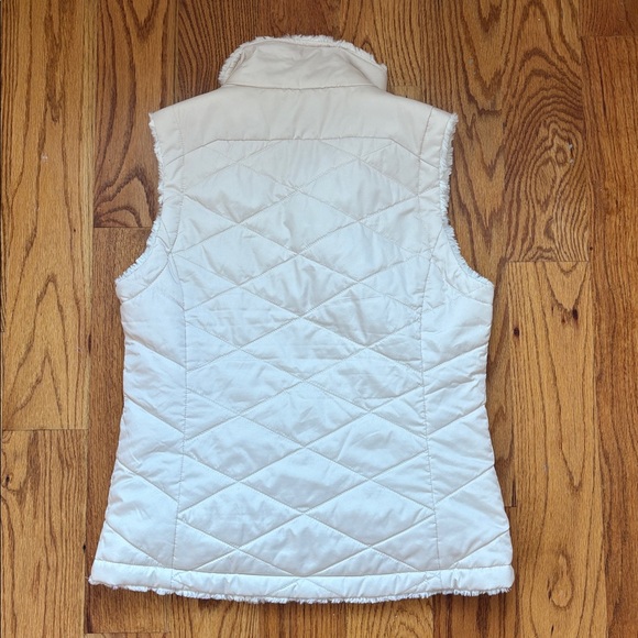 The North Face Reversible Mossbud Insulated Puffer Vest Beige Cream Womens Small - Picture 3 of 6